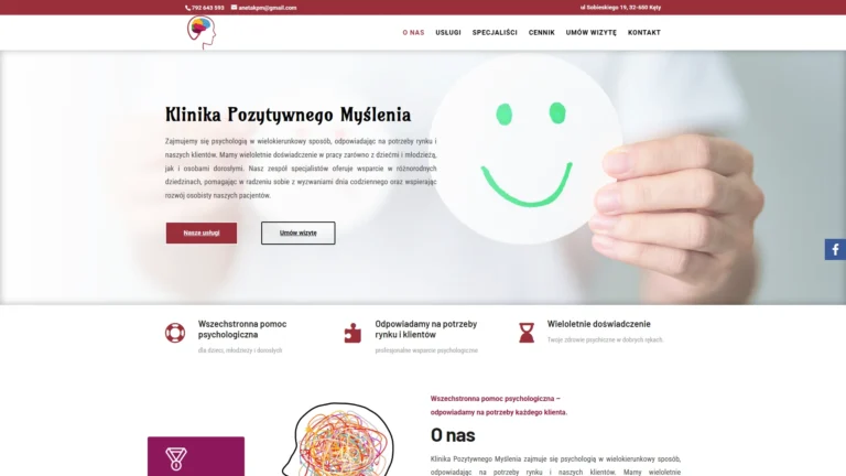 Strona internetowa klinikapozytywnegomyslenia.pl