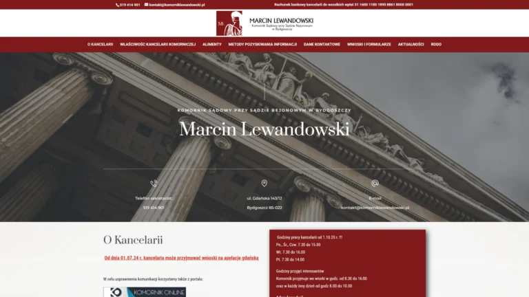 Strona internetowa komorniklewandowski.pl