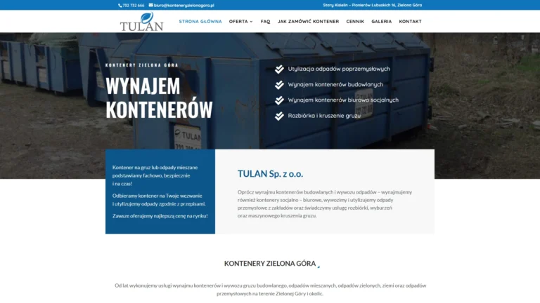 Strona internetowa konteneryzielonagora.pl
