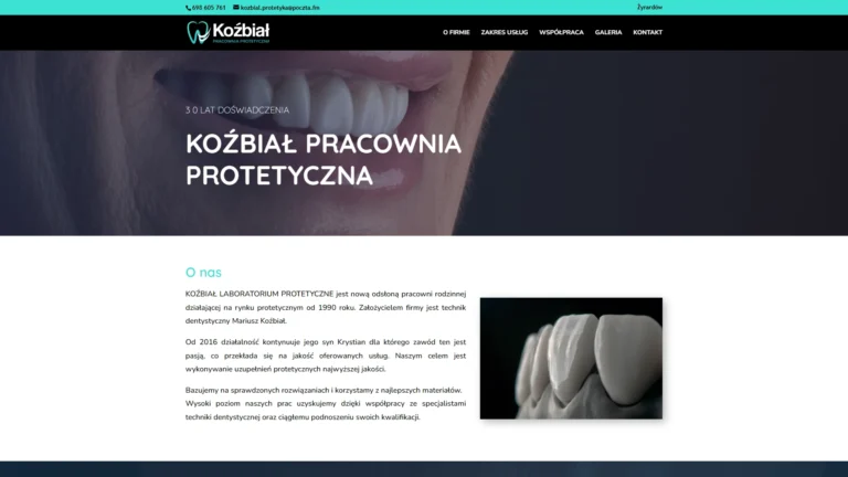 Strona internetowa kozbialprotetyka.pl