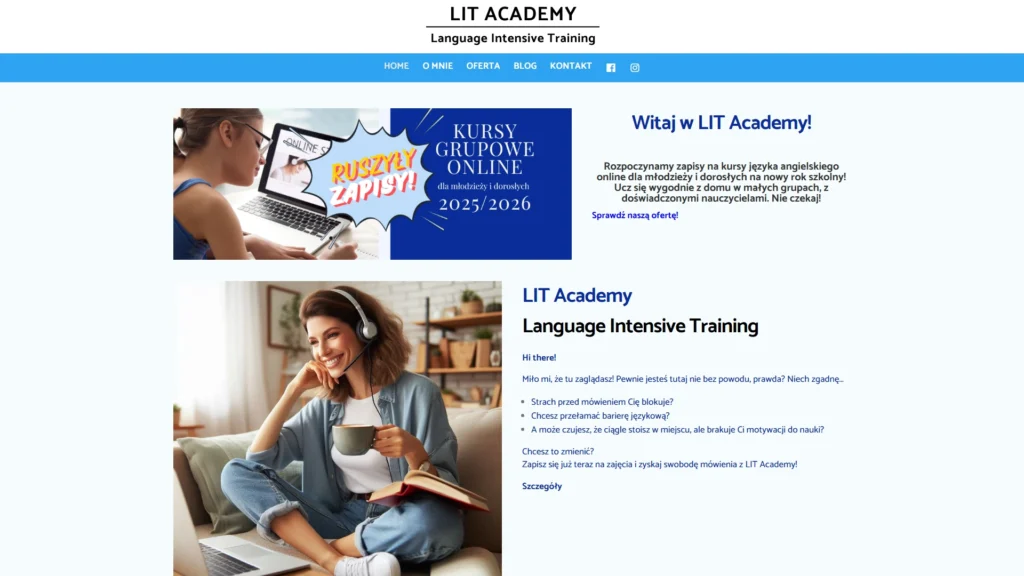 Strona internetowa Litacademy.pl - edukacja
