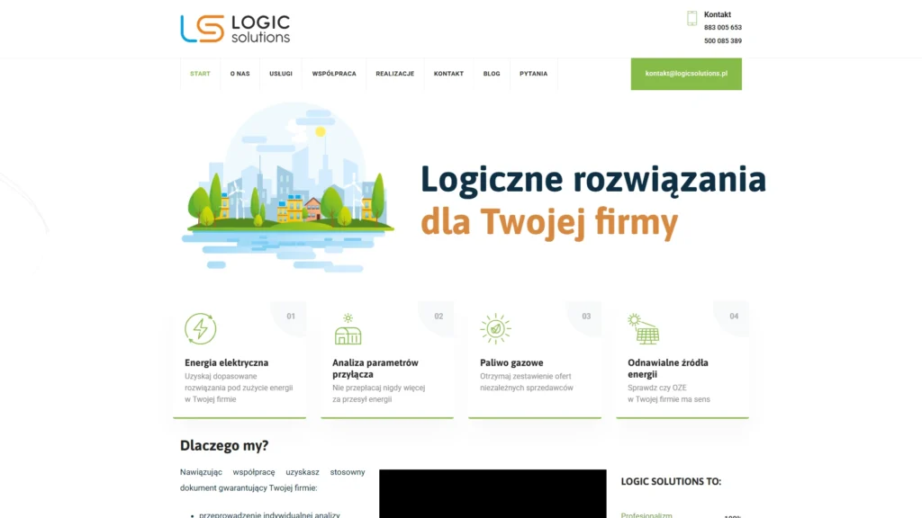 Strona internetowa Logicsolutions.pl - energia i oze