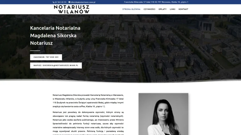 Strona internetowa notariusz-wilanow.pl