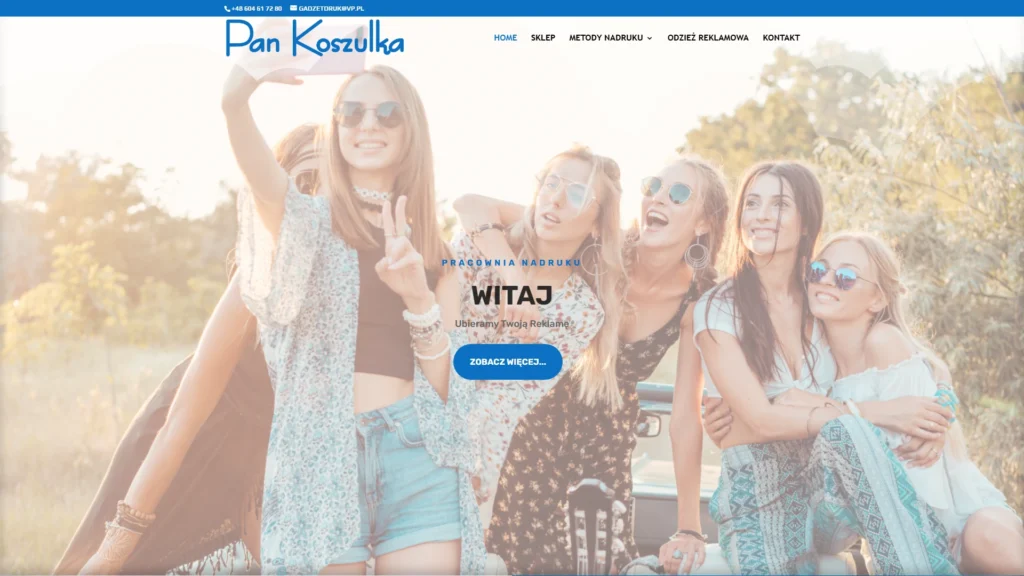 Strona internetowa Pankoszulka.com - reklama, Włocławek