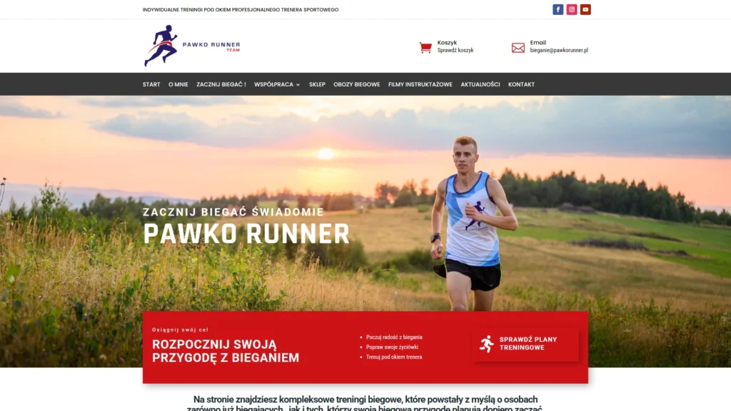 Strona internetowa Pawkorunner.pl - sport, Warszawa