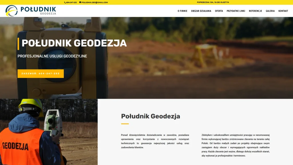 Strona internetowa Poludnik.com.pl - budownictwo, Olsztyn
