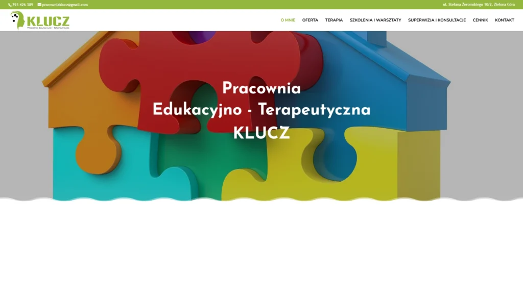 Strona internetowa Pracowniaklucz.pl - psychologia, Zielona Góra
