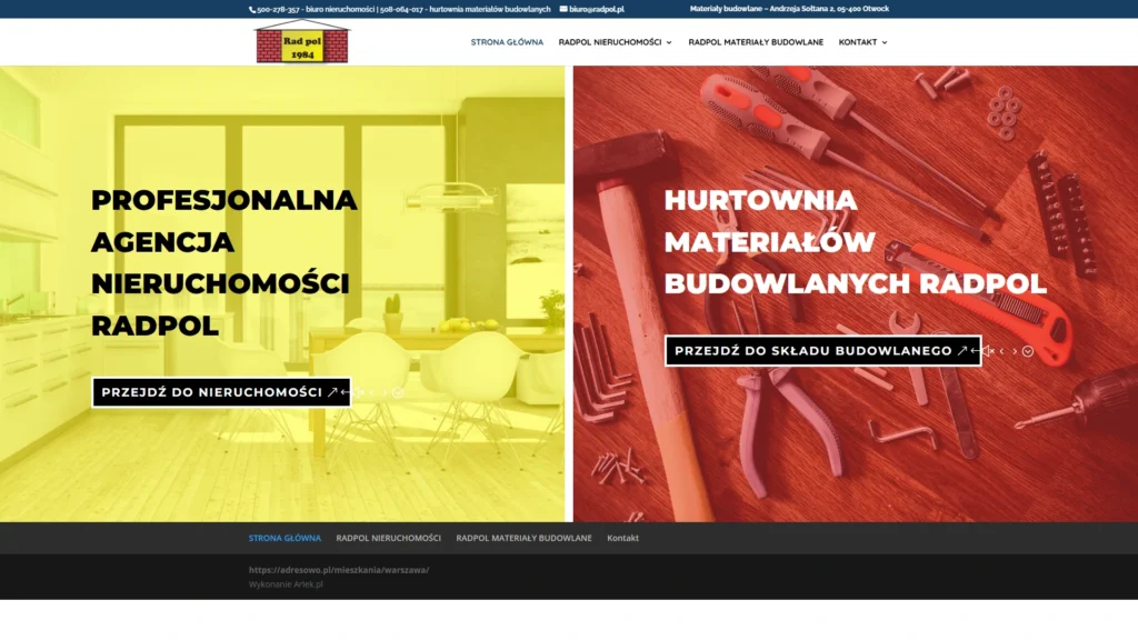 Strona internetowa Radpol.pl - budownictwo, Otwock