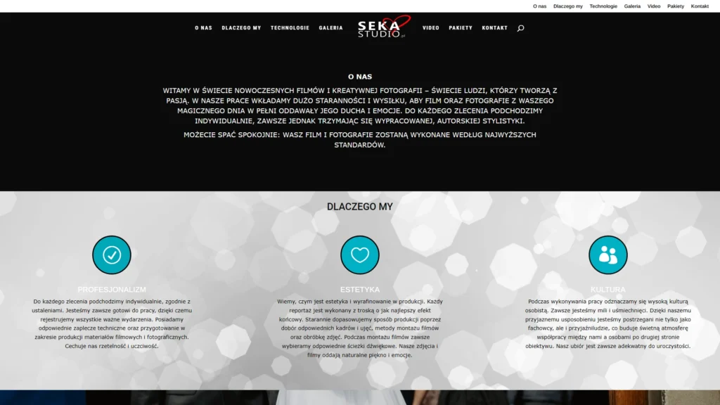 Strona internetowa Sekastudio.pl - fotografia