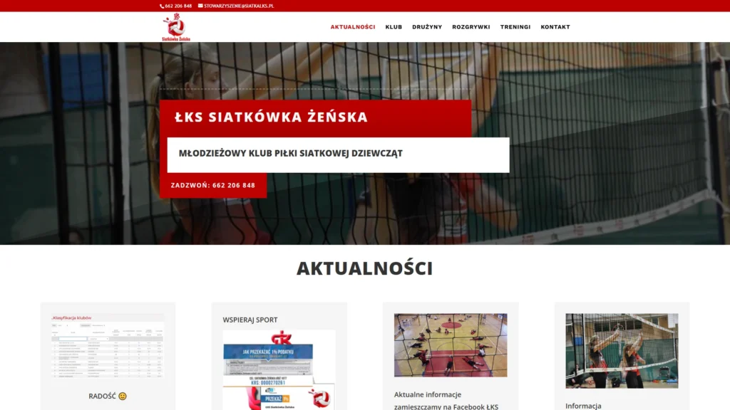 Strona internetowa Siatkalks.pl - sport, Łódź