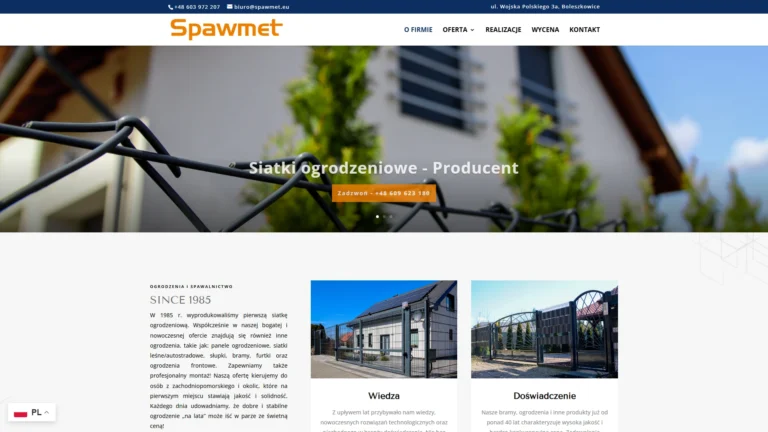 Strona internetowa spawmet.eu