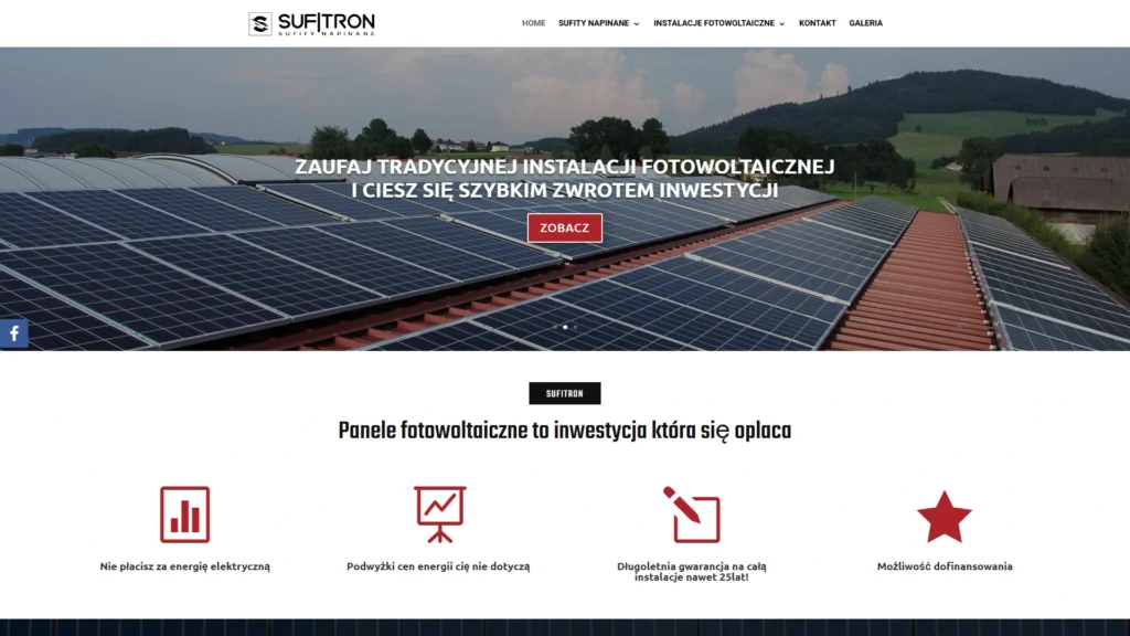 Strona internetowa Sufitron.com - energia i oze, Szydłowiec