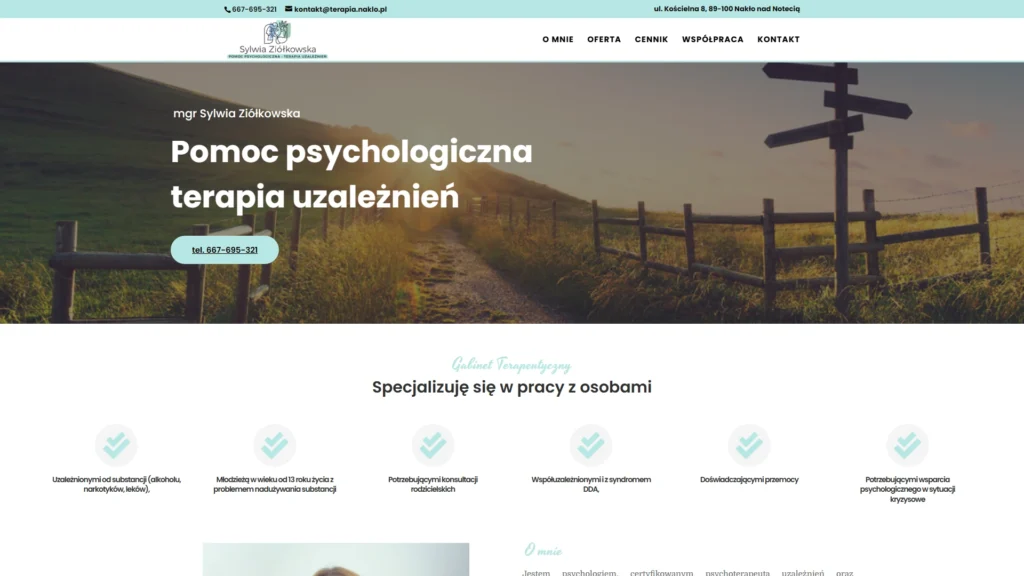 Strona internetowa Terapia.naklo.pl - psychologia, Nakło nad Notecią