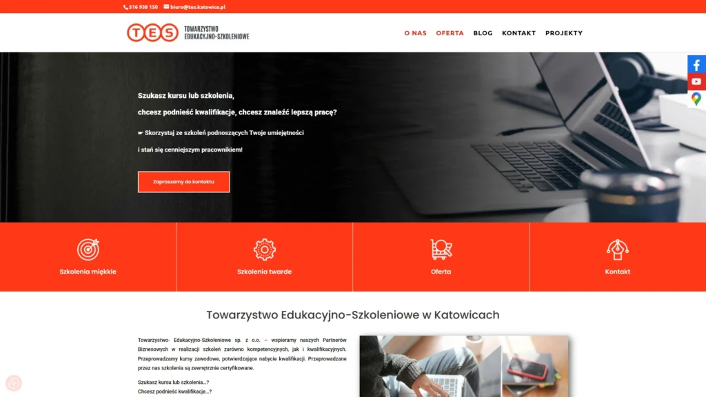 Strona internetowa Tes.katowice.pl - edukacja, Katowice