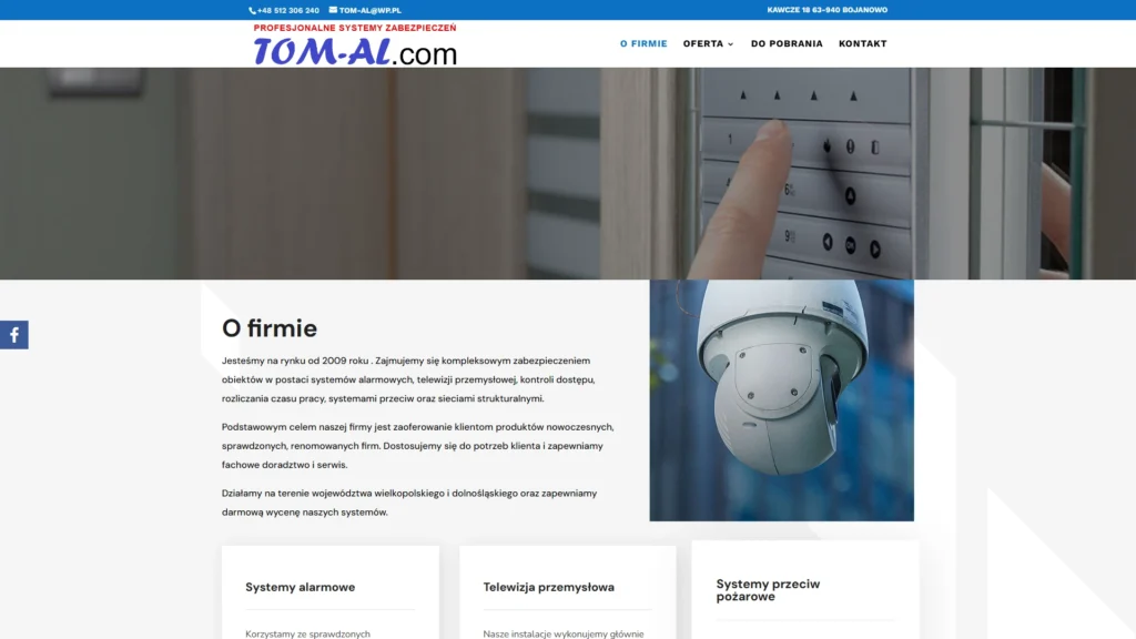 Strona internetowa Tomal.com - ochrona i bhp, Bojanowo