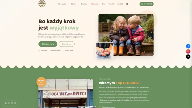 Tuptupbuciki.pl - realizacja Arlek.pl