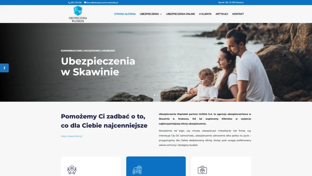 Strona internetowa Ubezpieczeniawasiolek.pl - finanse, Skawina