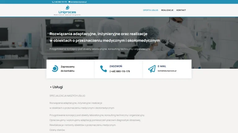 Strona internetowa uniproces.pl