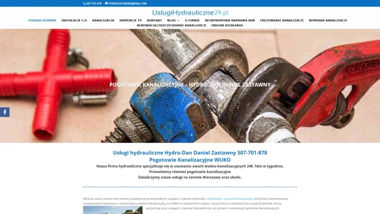 Strona internetowa uslugihydrauliczne24.pl