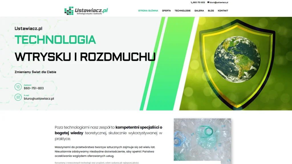 Strona internetowa Ustawiacz.pl - przemysł