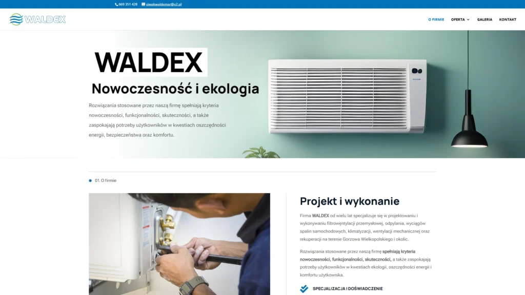 Strona internetowa Waldex24.pl - usługi dla domu, Gorzów Wielkopolski