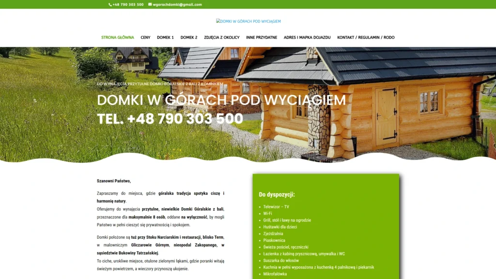 Strona internetowa Wgorachdomki.pl - turystyka, Gliczarów Górny