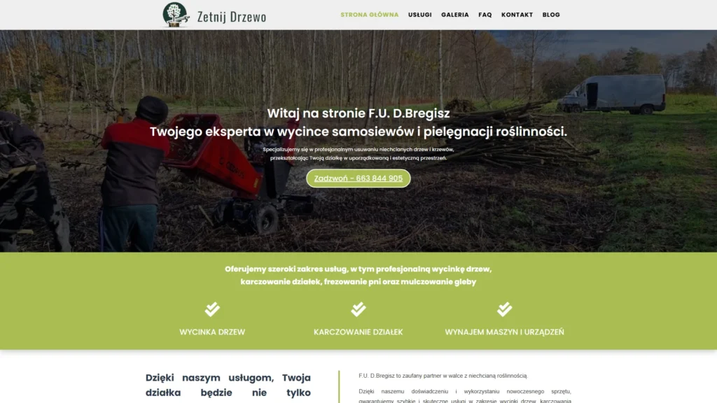 Strona internetowa Zetnijdrzewo.pl - rolnictwo i ogrody