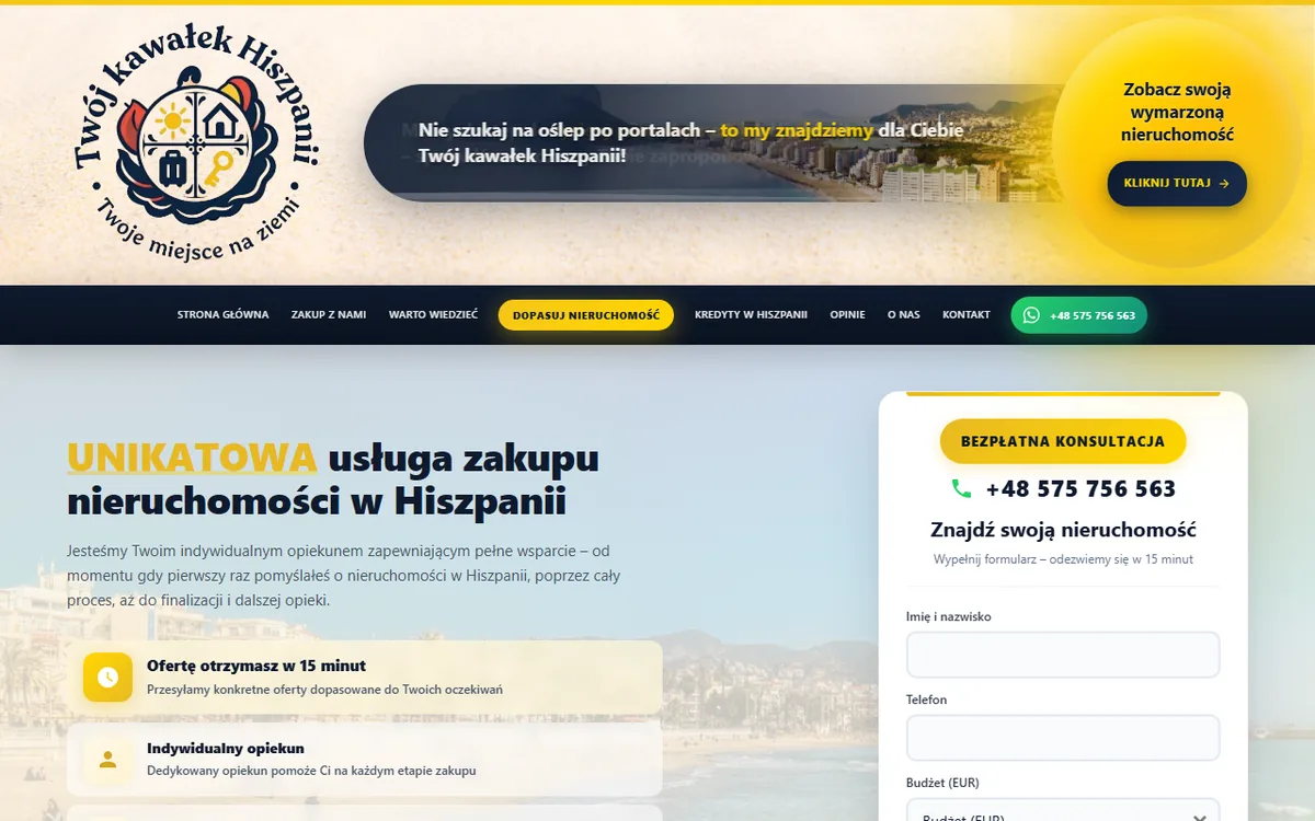 Screenshot twojkawalekhiszpanii.pl