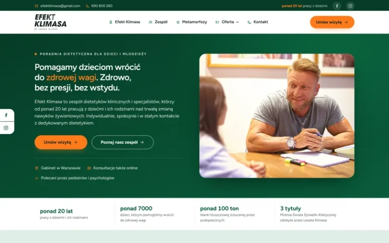Efektklimasa.pl - realizacja Arlek.pl