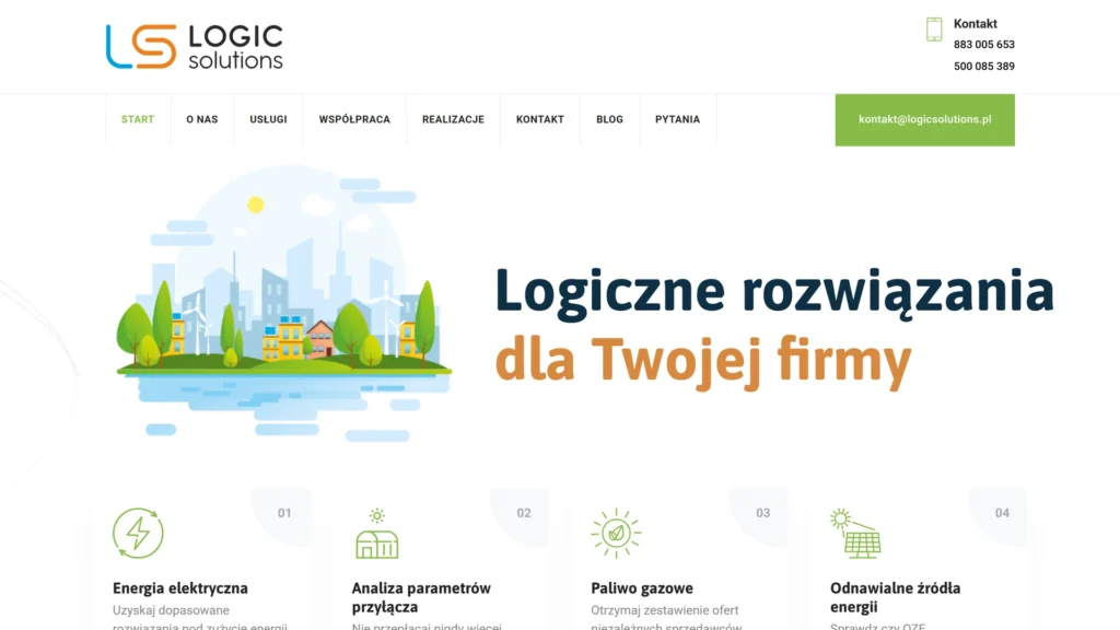 Strona internetowa Logicsolutions.pl - energia i oze